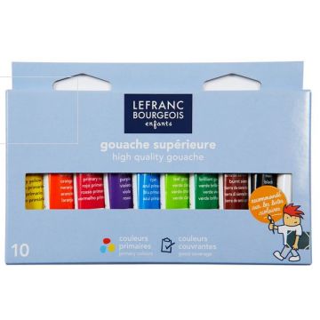 Tube de Gouache 10 Couleurs Lefranc Bourgeois