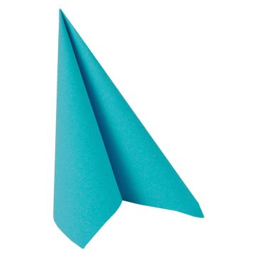 Lot de 50 Serviettes en papier - Turquoise - 400 x 400 mm : PAPSTAR Royal Collection Modèle