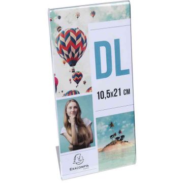 Chevalet - Présentoir incliné - DL 100 x 210 mm - Cristal : EXACOMPTA Office image