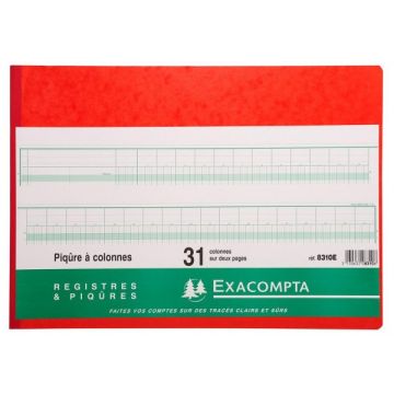 EXACOMPTA 8310E : Registre - 31 colonnes sur 2 pages - 280 x 380 mm Couverture