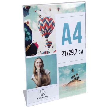 Chevalet - Présentoir incliné - A4 - Cristal : EXACOMPTA Office image