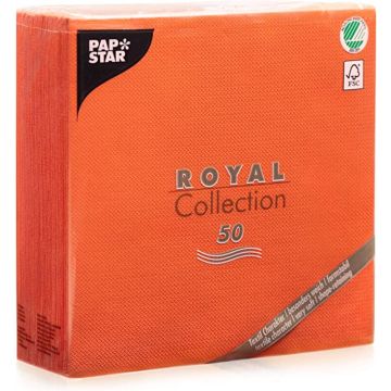 Lot de 50 Serviettes en papier - Nectarine - 400 x 400 mm : PAPSTAR Royal Collection Visuel