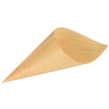 Photo Cornet en bois pour aliments - 180 x 95 mm PAP STAR Pure