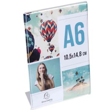 Chevalet - Présentoir incliné - A6 - Cristal : EXACOMPTA Office image