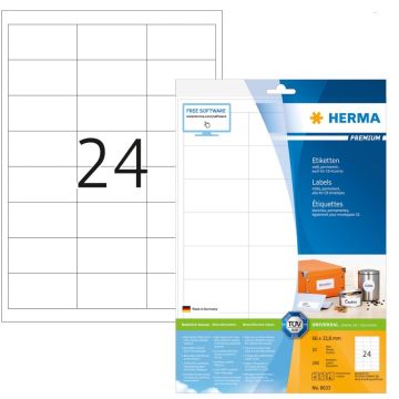 Étiquettes adhésives blanches - Multi-usages - 66,0 x 33,8 mm Herma 8633