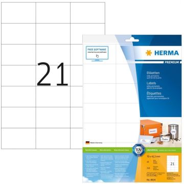 Étiquettes adhésives - 70 x 42,3 mm HERMA Premium