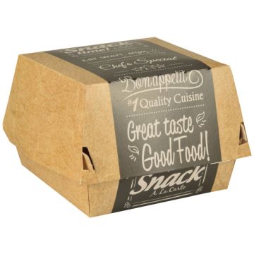 Photo Boîte à burger - 115 x 110 x 70 mm PAP STAR Pure 