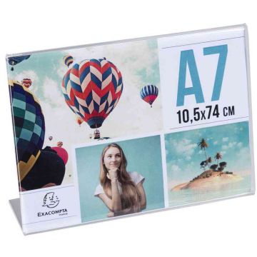 Porte-Nom - Chevalet incliné Horizontal - A7 - Cristal EXACOMPTA Office image