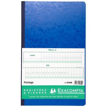 Registre de Pointage EXACOMPTA 9340E Modèle