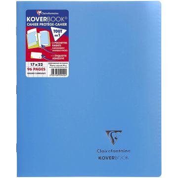 CLAIREFONTAINE : Cahier Séyès 96 pages - 170 x 220 mm - KOVERBOOK Bleu Visuel