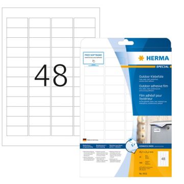 Étiquettes adhésives de signalisation - Blanc - 45,7 x 21,2 mm HERMA 9531 