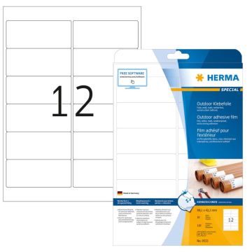 Étiquettes adhésives de signalisation - Blanc - 99,1 x 42,3 mm HERMA 9533 