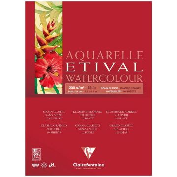 Bloc aquarelle - A5 - 148 x 210 mm - Lot de 12 : CLAIREFONTAINE Etival image