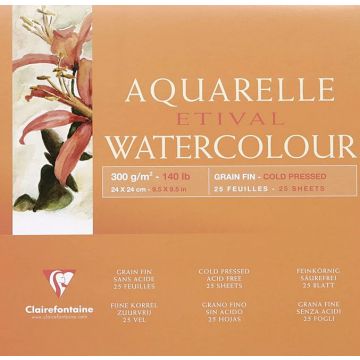 Bloc aquarelle - 240 x 240 mm - Lot de 2 : CLAIREFONTAINE Etival Watercolour image