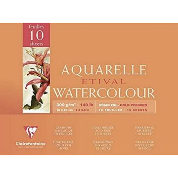 Bloc aquarelle - 180 x 240 mm - Lot de 4 : CLAIREFONTAINE Etival Watercolour image