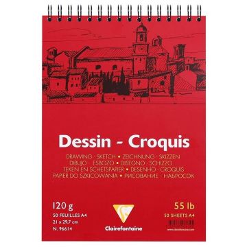 Bloc de 50 feuilles de papier à dessin A4 CLAIREFONTAINE
