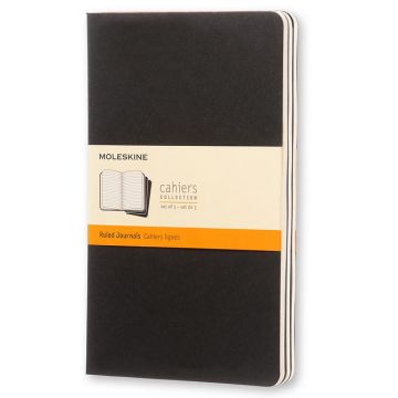 Carnet de Notes Ligné 21 x 13 cm - Noir MOLESKINE Lot de 3