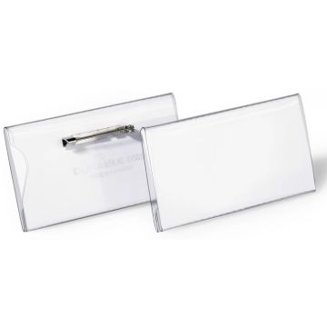 Lot de 100 Badges avec une pince plate - 75 x 40 mm : DURABLE Photo