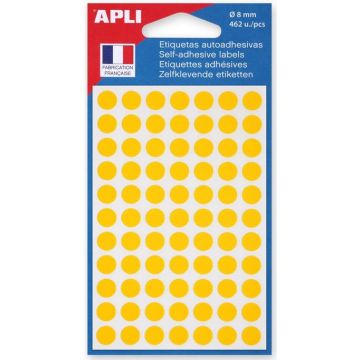 Photo AGIPA : Lot de 462 pastilles adhésives 8 mm - Jaune 111834