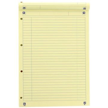 Bloc-Notes ligné avec marge et perforé A4  jaune OXFORD
