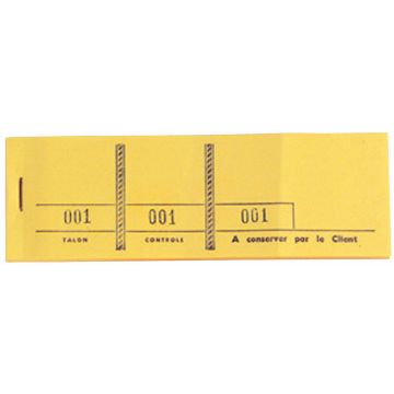 Passe-partout Jaune Carnet de tickets Coupon modèle