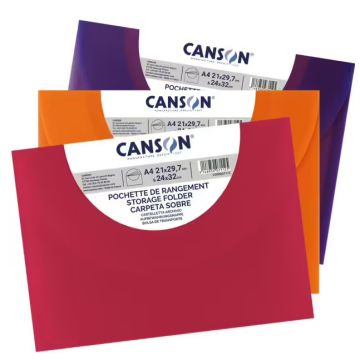 Pochette à Dessin en plastique - 370 x 470 mm - Assortiment CANSON