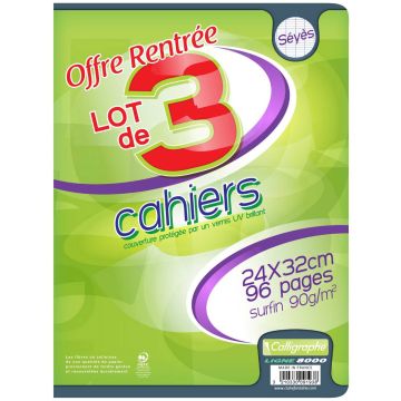 Cahier - 96 pages Séyès - 240 x 320 mm Calligraphe 9193C Fournitures scolaires image