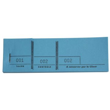 Passe-partout Bleu Carnet de tickets Coupon détachable