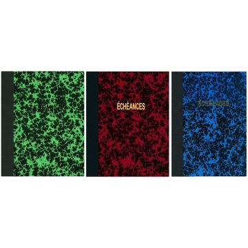 Couleurs Echéancier mensuel - Registre marbré - 297 x 210 mm ELVE