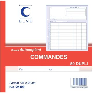 Photo Carnet de commandes 210 x 210 mm - Autocopiant Dupli ELVE