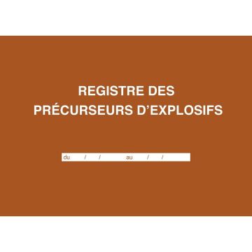 Registre des Précurseurs d'Explosifs ELVE 49001 Modèle