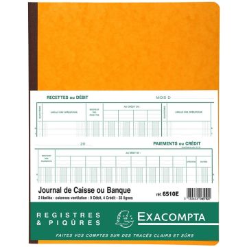 Journal de caisse ou banque 320 x 250 mm EXACOMPTA 6510E