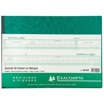 EXACOMPTA 9610E Journal de caisse ou de banque - 280 x 380 mm Modèle