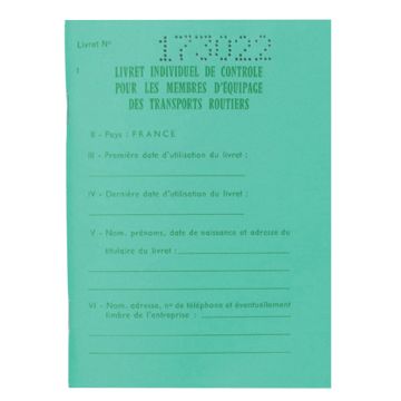 Carnet transporteur - Livret individuel de contrôle conducteurs de transports routiers 5070E EXACOMPTA