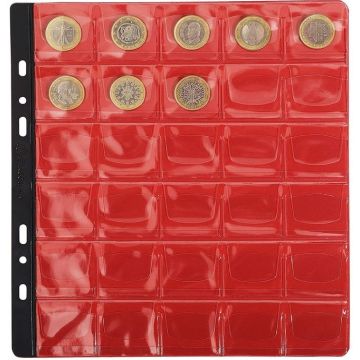 Lot de 3 feuilles numismatiques - 30 cases - Diamètre 30 mm EXACOMPTA