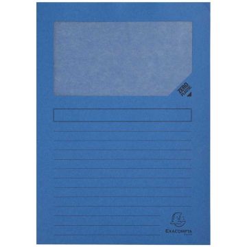 Lot de 100 Chemises à fenêtre - Bleu foncé : EXACOMPTA Forever Visuel