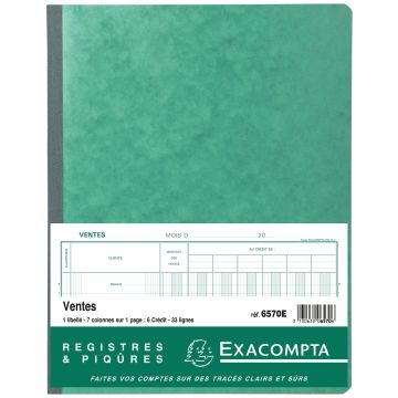 EXACOMPTA Journal Ventes - Registre 320 x 250 mm Visuel