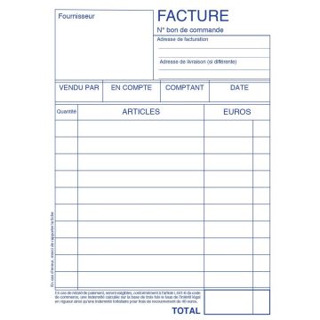 FACTURETTE Carnet 100 x 155 mm Autocopiant Dupli (Elve)