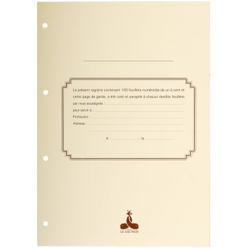 Recharge pour reliure juridique Assemblées, conseils 100 feuillets LE DAUPHIN 2730D