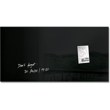 SIGEL : Tableau magnétique en verre - 910 x 460 mm - GL145 - Noir
