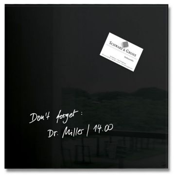 SIGEL : Tableau magnétique en verre - 300 x 300 mm - GL157 - Noir