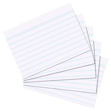 Lot de 100 Fiches Bristol lignées - 148 x 210 mm - Blanc : HERLITZ Image