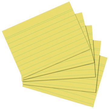 Lot de 100 Fiches Bristol lignées - 148 x 210 mm - Jaune : HERLITZ Visuel