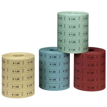 HERLITZ : Lot de 5 rouleaux de 1000 tickets - 1 euro Buvette