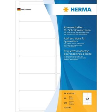 Étiquettes Adresses blanches 94 x 47 mm HERMA