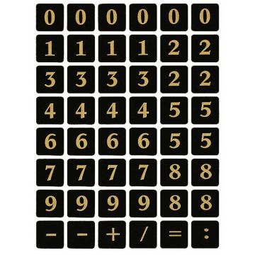 Etiquettes à chiffres autocollantes - Or gravé / Noir Herma