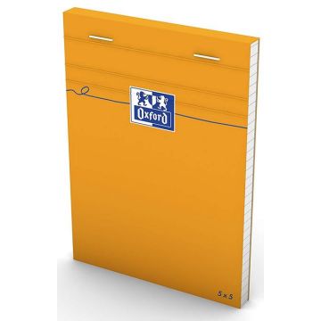 Photo OXFORD : Bloc-notes quadrillé - Couverture orange - 105 x 148 mm - A6