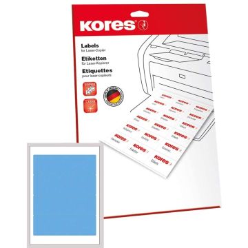 Etiquettes Dos de classeur - 61 x 192 mm - Bleu : KORES Lot de 100 Visuel