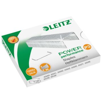 Photo LEITZ 5572-00-00 : Boite de 1000 agrafes zinguées - 26/6