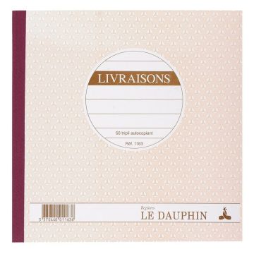 LIVRAISON carnet autocopiant Tripli - 210 x 210 mm Dauphin 1163D